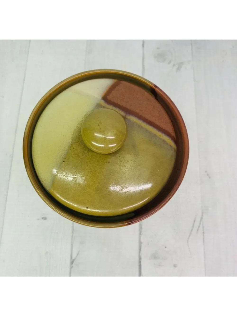 Sango GOLD DUST SIENNA 5039 Beige Tan Color Blocks Tea Coffee Lidded Canister